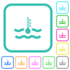 Cold temperature engine coolant vivid colored flat icons in curved borders on white background - Cold temperature engine coolant vivid colored flat icons