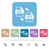 XML EPS file conversion white flat icons on color rounded square backgrounds. 6 bonus icons included - XML EPS file conversion flat icons on color rounded square backgrounds