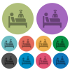 Inpatient darker flat icons on color round background - Inpatient color darker flat icons