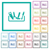 Toolbox flat color icons with quadrant frames on white background - Toolbox flat color icons with quadrant frames