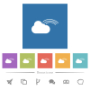 Rainbow weather flat white icons in square backgrounds. 6 bonus icons included. - Rainbow weather flat white icons in square backgrounds