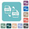 EPS PSD file conversion rounded square flat icons - EPS PSD file conversion white flat icons on color rounded square backgrounds