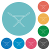 Collapsible clothes dryer rack outline flat round icons - Collapsible clothes dryer rack outline flat white icons on round color backgrounds