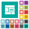 Web layout solid square flat multi colored icons - Web layout solid multi colored flat icons on plain square backgrounds. Included white and darker icon variations for hover or active effects.