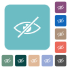 Visually impaired white flat icons on color rounded square backgrounds - Visually impaired rounded square flat icons