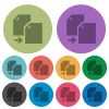 Copy document solid color darker flat icons - Copy document solid darker flat icons on color round background