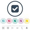 Checkbox solid flat color icons in round outlines. 6 bonus icons included. - Checkbox solid flat color icons in round outlines