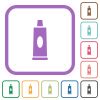 Toothpaste tube simple icons - Toothpaste tube simple icons in color rounded square frames on white background