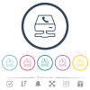 VoIP services outline flat color icons in round outlines. 6 bonus icons included. - VoIP services outline flat color icons in round outlines