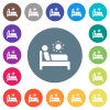 Covid ward flat white icons on round color backgrounds - Covid ward flat white icons on round color backgrounds. 17 background color variations are included.