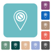 GPS location disabled white flat icons on color rounded square backgrounds - GPS location disabled rounded square flat icons