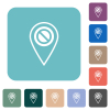 GPS location disabled rounded square flat icons - GPS location disabled white flat icons on color rounded square backgrounds