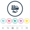 Courier services solid flat color icons in round outlines. 6 bonus icons included. - Courier services solid flat color icons in round outlines