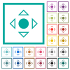 Scrolling tool alternate flat color icons with quadrant frames on white background - Scrolling tool alternate flat color icons with quadrant frames