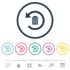 Undelete flat color icons in round outlines. 6 bonus icons included. - Undelete flat color icons in round outlines