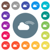 Rainbow weather flat white icons on round color backgrounds - Rainbow weather flat white icons on round color backgrounds. 17 background color variations are included.