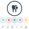 Dental protection flat color icons in round outlines. 6 bonus icons included. - Dental protection flat color icons in round outlines