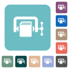 SD memory card compress solid rounded square flat icons - SD memory card compress solid white flat icons on color rounded square backgrounds