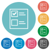 Ballot paper outline flat round icons - Ballot paper outline flat white icons on round color backgrounds