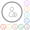 User info outline flat color icons in round outlines on white background - User info outline flat icons with outlines