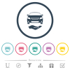 Car services solid flat color icons in round outlines. 6 bonus icons included. - Car services solid flat color icons in round outlines