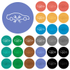 Car repair workshop outline multi colored flat icons on round backgrounds. Included white, light and dark icon variations for hover and active status effects, and bonus shades. - Car repair workshop outline round flat multi colored icons