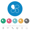 Car fan level 1 flat white icons on round color backgrounds. 6 bonus icons included. - Car fan level 1 flat round icons