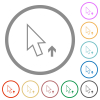 Arrow cursor up outline flat color icons in round outlines on white background - Arrow cursor up outline flat icons with outlines