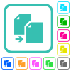 Copy document solid vivid colored flat icons - Copy document solid vivid colored flat icons in curved borders on white background