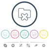 Cancel folder outline flat color icons in round outlines - Cancel folder outline flat color icons in round outlines. 6 bonus icons included.