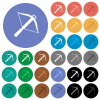 Crossbow round flat multi colored icons - Crossbow multi colored flat icons on round backgrounds. Included white, light and dark icon variations for hover and active status effects, and bonus shades.