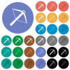 Crossbow multi colored flat icons on round backgrounds. Included white, light and dark icon variations for hover and active status effects, and bonus shades. - Crossbow round flat multi colored icons