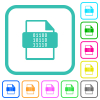 Binary file type vivid colored flat icons - Binary file type vivid colored flat icons in curved borders on white background