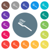 Toothbrush with toothpaste flat white icons on round color backgrounds - Toothbrush with toothpaste flat white icons on round color backgrounds. 17 background color variations are included.