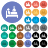 Inpatient care multi colored flat icons on round backgrounds. Included white, light and dark icon variations for hover and active status effects, and bonus shades. - Inpatient care round flat multi colored icons