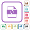 Script file type simple icons - Script file type simple icons in color rounded square frames on white background