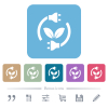 Green energy flat icons on color rounded square backgrounds - Green energy white flat icons on color rounded square backgrounds. 6 bonus icons included