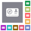 Covid 19 vaccinated flat icons on simple color square backgrounds - Covid 19 vaccinated square flat icons