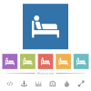 Inpatient flat white icons in square backgrounds. 6 bonus icons included. - Inpatient flat white icons in square backgrounds