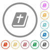 Holy bible flat color icons in round outlines on white background - Holy bible flat icons with outlines