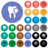 Dental protection multi colored flat icons on round backgrounds. Included white, light and dark icon variations for hover and active status effects, and bonus shades. - Dental protection round flat multi colored icons
