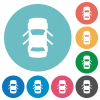 Car open doors dashboard indicator flat round icons - Car open doors dashboard indicator flat white icons on round color backgrounds