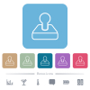Retro joystick outline flat icons on color rounded square backgrounds - Retro joystick outline white flat icons on color rounded square backgrounds. 6 bonus icons included