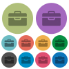 Toolbox solid darker flat icons on color round background - Toolbox solid color darker flat icons