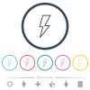 Flash outline flat color icons in round outlines. 6 bonus icons included. - Flash outline flat color icons in round outlines