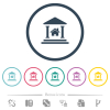 Real estate loan flat color icons in round outlines - Real estate loan flat color icons in round outlines. 6 bonus icons included.