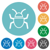 Bug outline flat white icons on round color backgrounds - Bug outline flat round icons