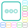 Set aperture size outline vivid colored flat icons in curved borders on white background - Set aperture size outline vivid colored flat icons