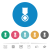 Medal solid flat round icons - Medal solid flat white icons on round color backgrounds. 6 bonus icons included.