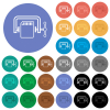 SD memory card compress outline multi colored flat icons on round backgrounds. Included white, light and dark icon variations for hover and active status effects, and bonus shades. - SD memory card compress outline round flat multi colored icons